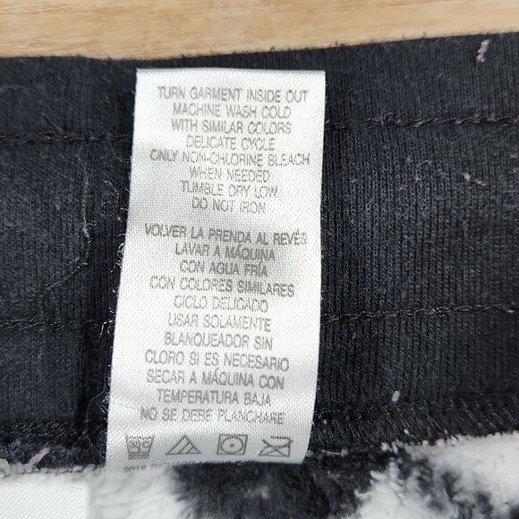 🧚‍♂️Disney Black & White Mickey & Minnie Print Fleece Pajama Pants Small - Picture 8 of 8